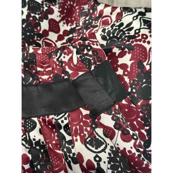 NWT Worthington Womens Size 12 Pleated Tulle Trim Floral Gothic Grunge Zip Aline - Picture 5 of 7